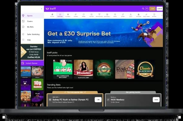 Kwiff Casino Desktop